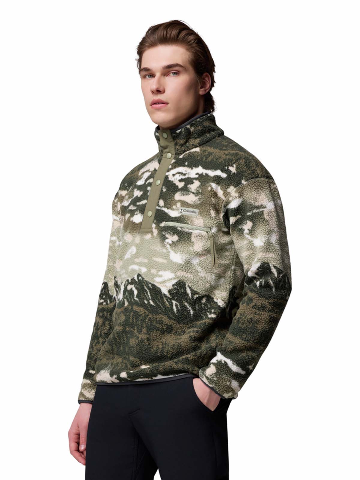 Polar Helvetia Snap Fleece  Verde