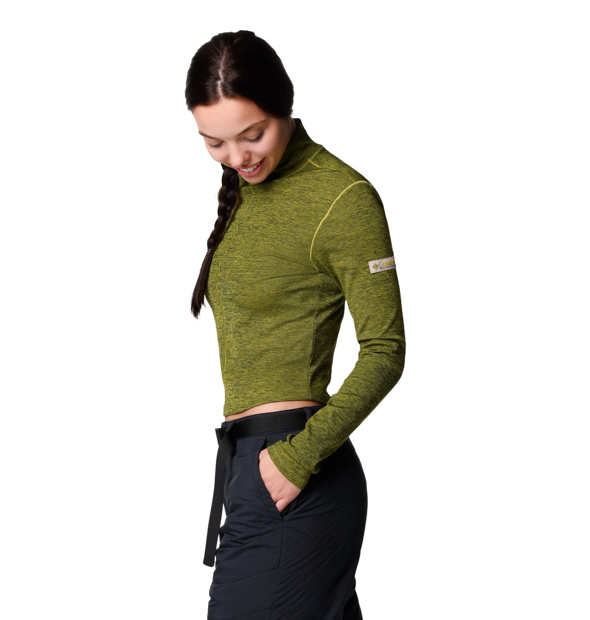 Remera Manga Larga Wallowa Cropped Top  Verde