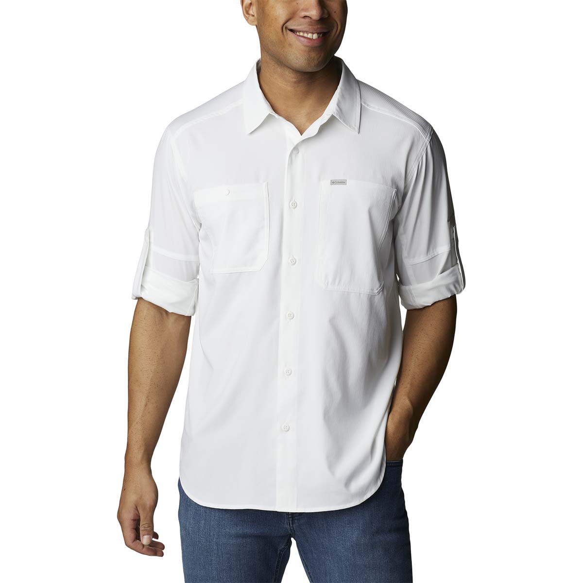 Camisa Manga Larga Silver Rdg Lg Sleeve Omni-Shade Blanco