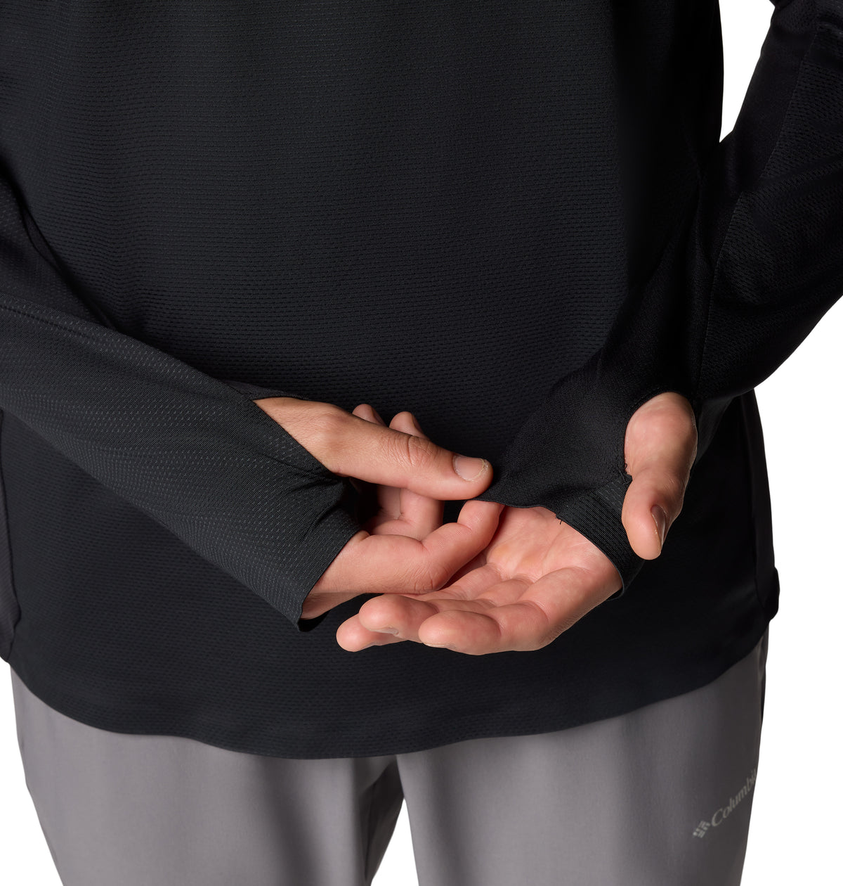 Remera Manga Larga Three Pitch Half Zip Omni-Wick Negro
