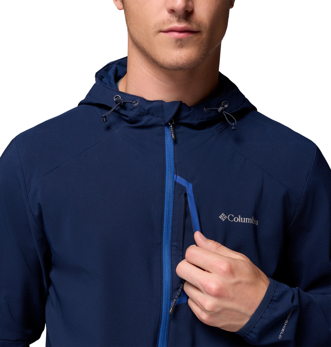 Camisa Tech Softshe Hoodie Omni-Shield Azul Marino