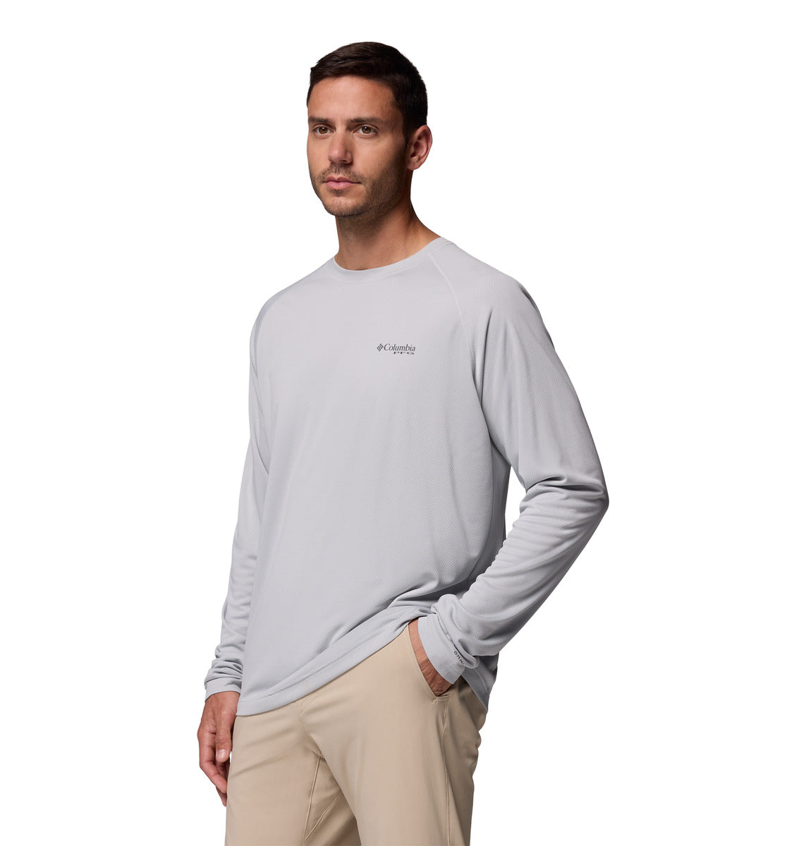 Remera Pfg Solar Stream Ls Omni-Wick Gris