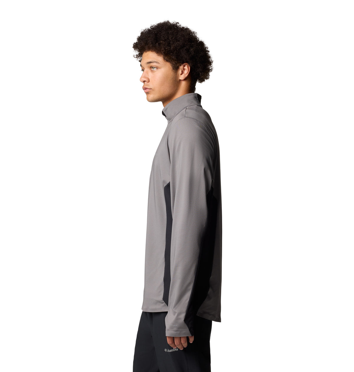 Remera Manga Larga Three Pitch Half Zip Omni-Wick Gris