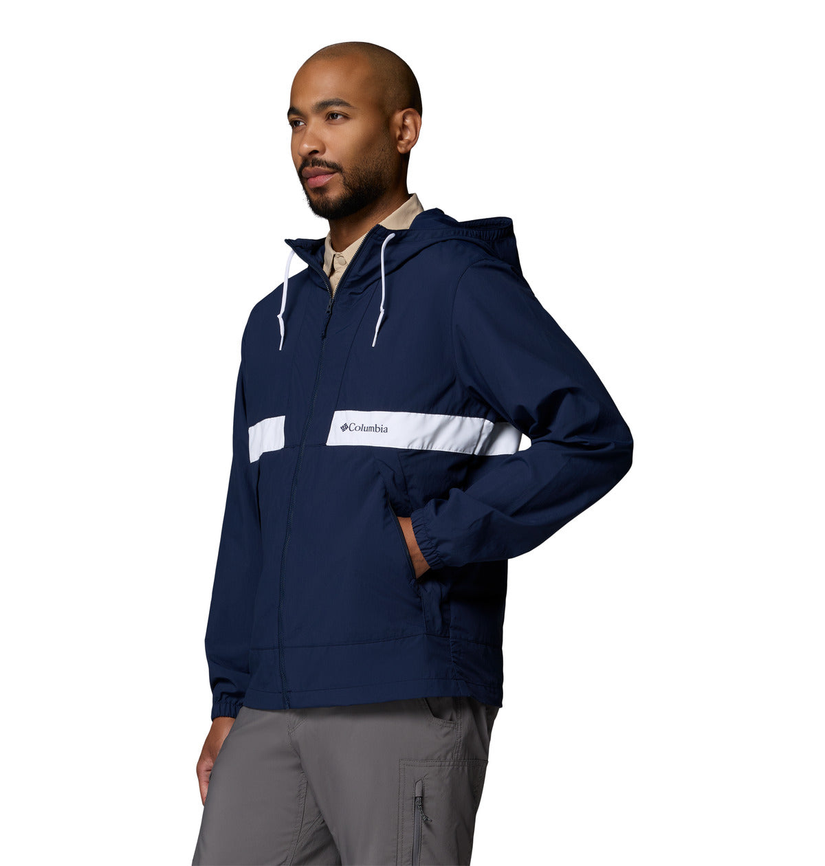 Cortaviento Spire Valley Hooded Omni-Shade Azul Marino