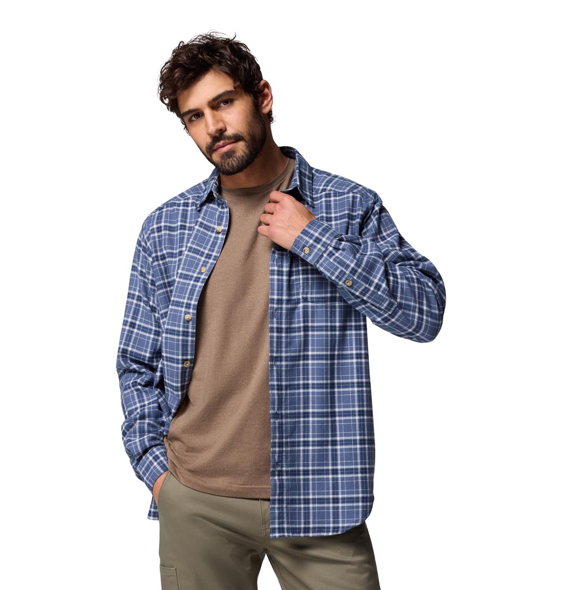 Camisa Manga Larga Cornell Woods  Azul