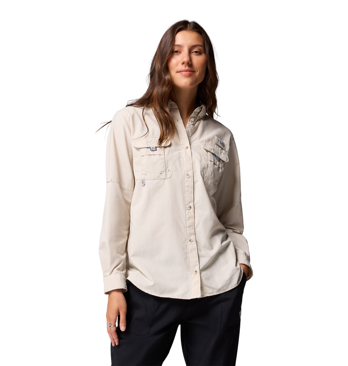 Camisa Manga Larga Womens Bahama Ii Ls Omni-Shade Gris