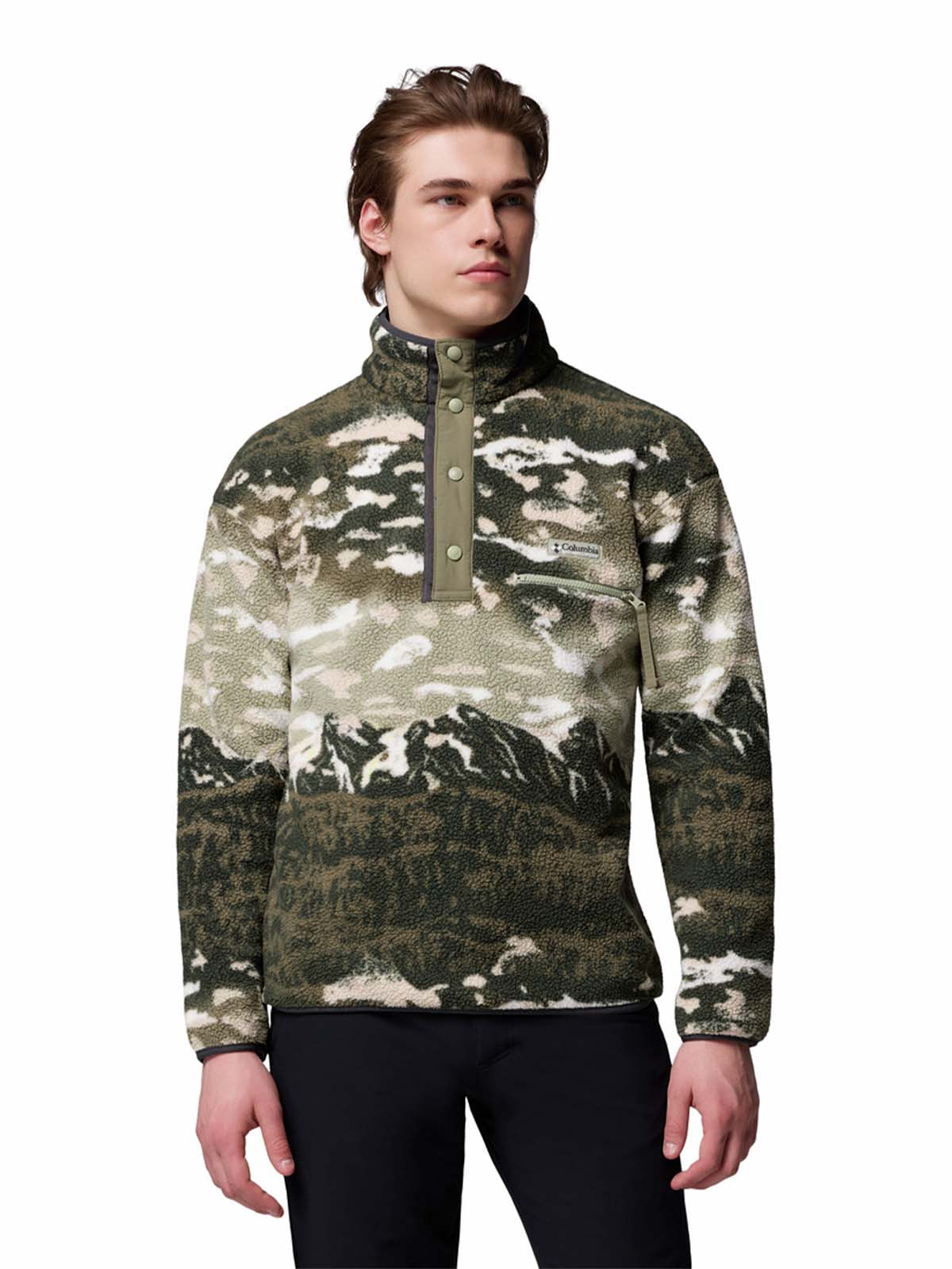Polar Helvetia Snap Fleece  Verde