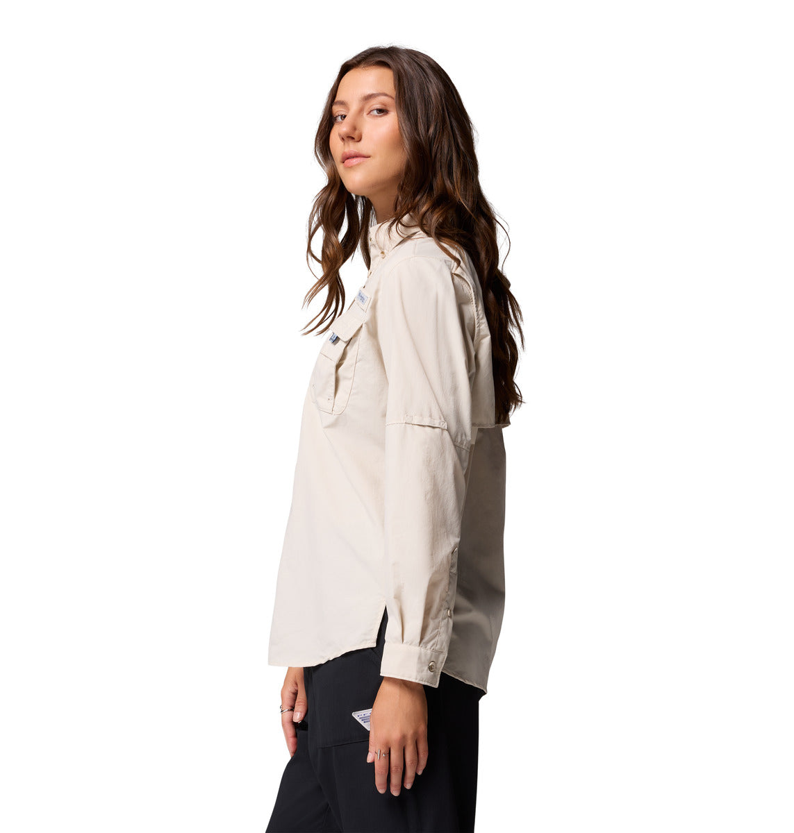 Camisa Manga Larga Womens Bahama Ii Ls Omni-Shade Gris