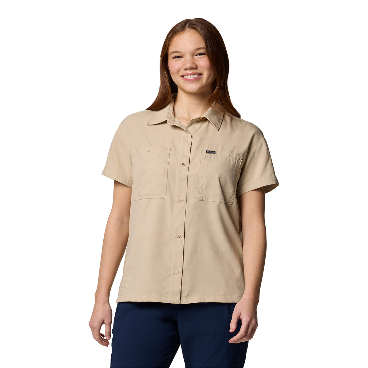 Camisa Manga Corta Silver Ridge Utili Omni-Shade Beige
