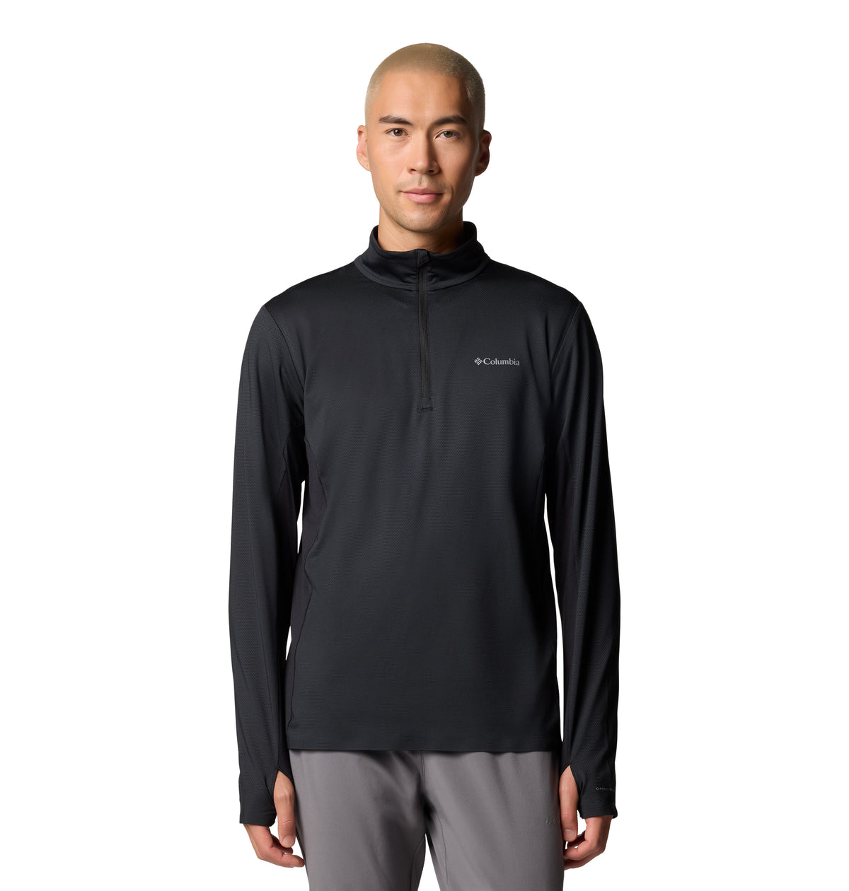 Remera Manga Larga Three Pitch Half Zip Omni-Wick Negro