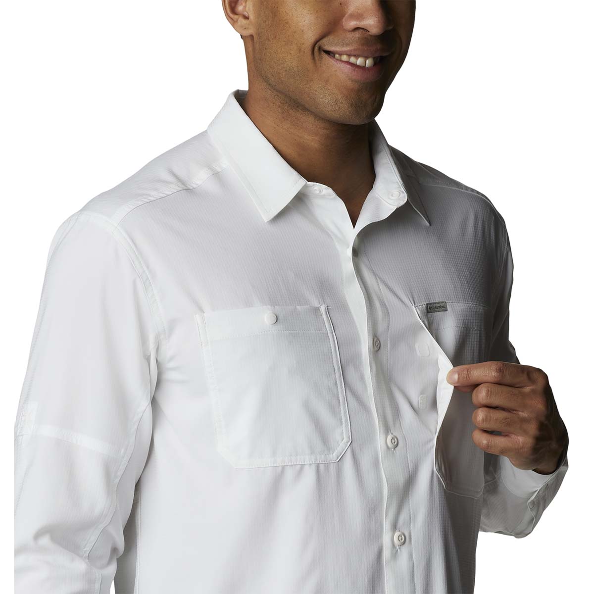 Camisa Manga Larga Silver Rdg Lg Sleeve Omni-Shade Blanco
