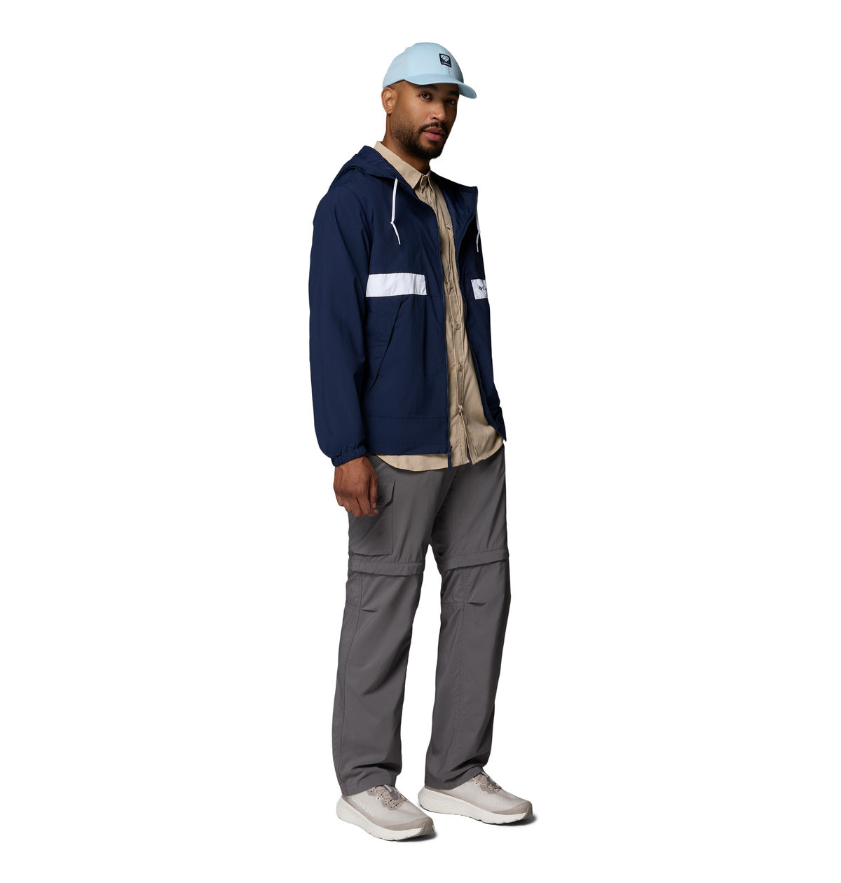 Cortaviento Spire Valley Hooded Omni-Shade Azul Marino