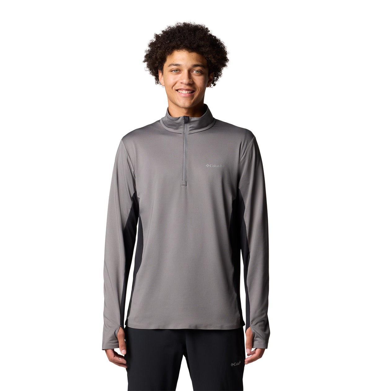 Remera Manga Larga Three Pitch Half Zip Omni-Wick Gris