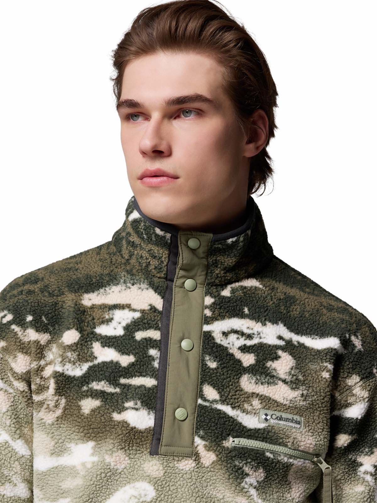 Polar Helvetia Snap Fleece  Verde