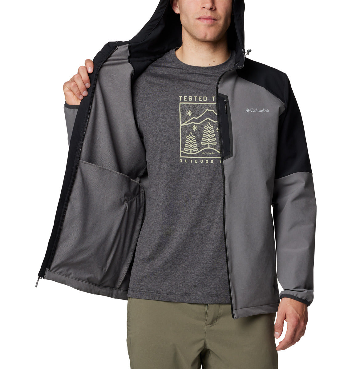 Camisa Tech Softshe Hoodie Omni-Shield Gris