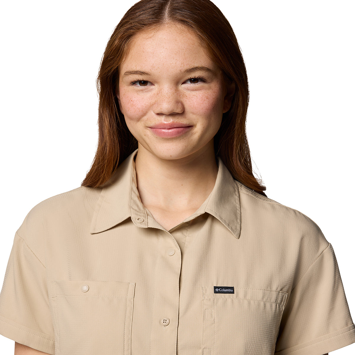 Camisa Manga Corta Silver Ridge Utili Omni-Shade Beige