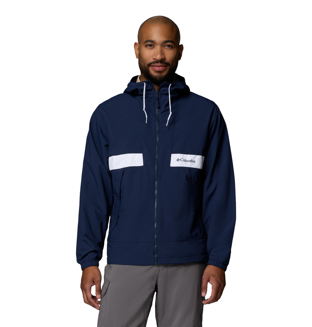 Cortaviento Spire Valley Hooded Omni-Shade Azul Marino
