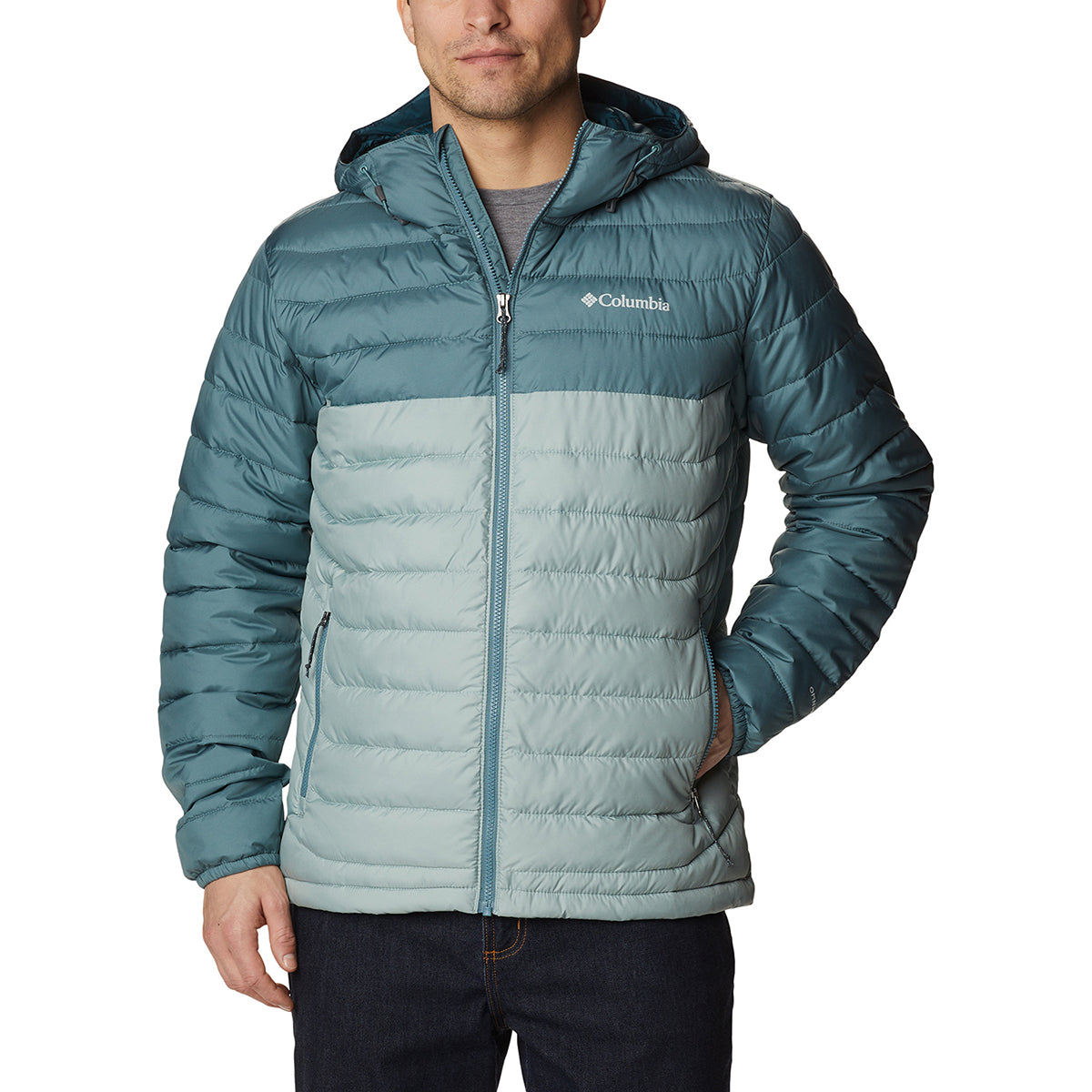 Campera Powder Lite Hooded Trail Azul