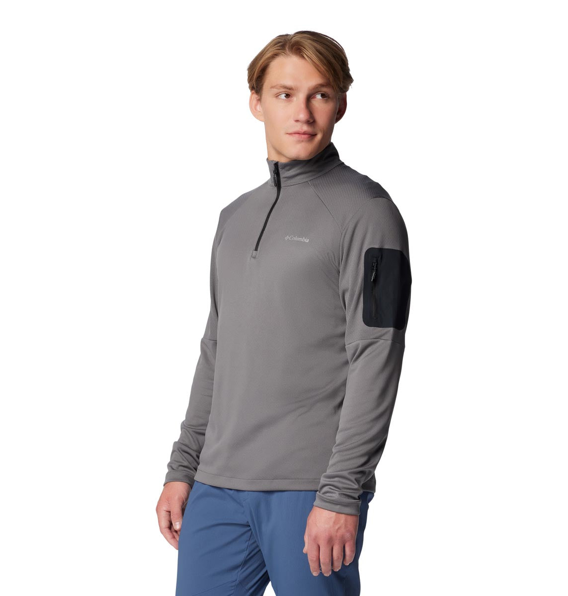 Polar Cmbia Tech Knit 1/4 Omni-Shade Gris