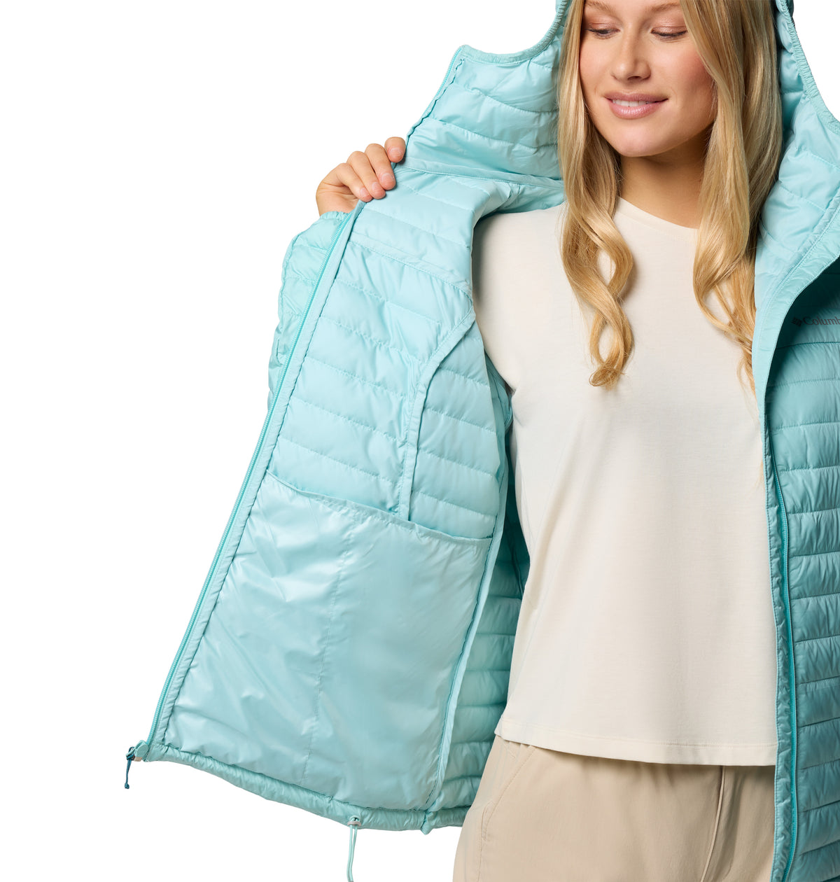 Campera Silver Falls Ii Hood Omni-Shield Blanco